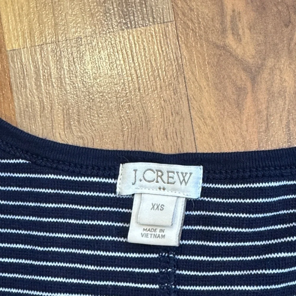 J. Crew dark blue and White Striped cotton dress
